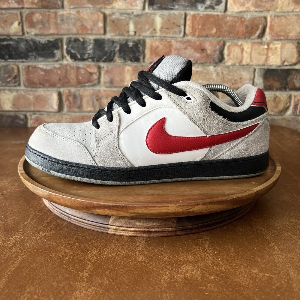 Nike SB Hustle Suede Grey Red Men's 10.5 Shoes Sneakers 2010 Skater Fat Tongue